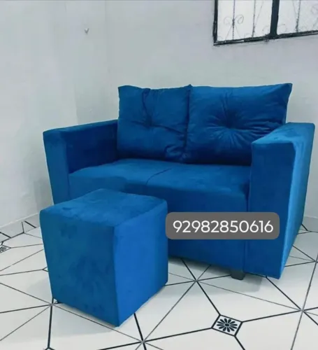 SOFÁ 2 LUGARES COM PUFF GRÁTIS 