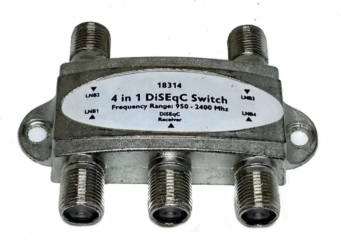 Chave Diseqc Switch 4x1 Mistura Sinal Até 4 Antenas Via Sat - Kit 2 unidades.