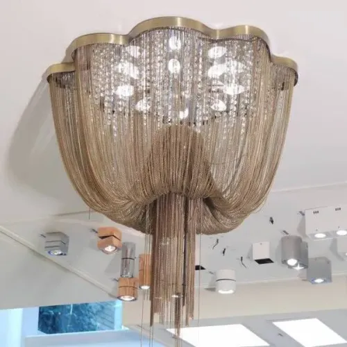 Lustre Bella Iluminação Ária WD016B - Bronze - Ø80 cm - Novo Lacrado