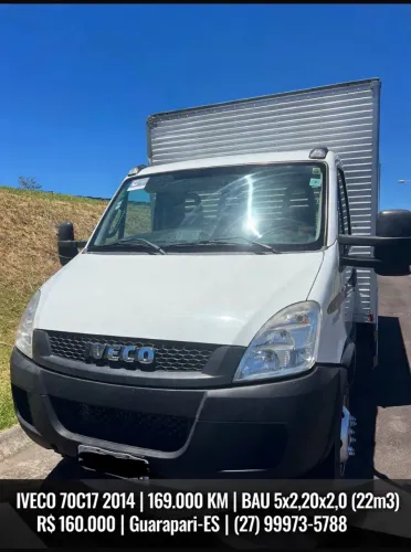 IVECO DAILY 70C17 2014 - BAÚ 5M x 2,20 x 2,00 - 169 MIL KM