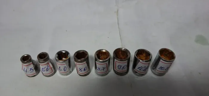 Lote 8 Soquetes Sextavados Avulsos Encaixe 1/4 Polegada
