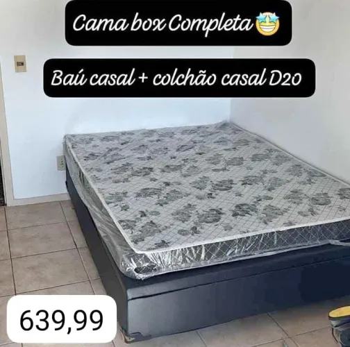 BASE BAU CASAL + COLCHÃO D20 12 CM - DIRETO DE FÁBRICA 