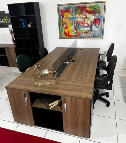 MESA ESTACAO MODERNA COM ARMARIO LOJA IKONOFFICE
