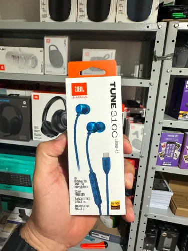Fone JBL Tune 310 com fio Tipo-c Azul