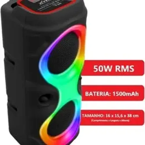 Caixa De Som Bluetooth Multimídia Led Rgb Usb Fm Tws 50w Xtrad CS-29