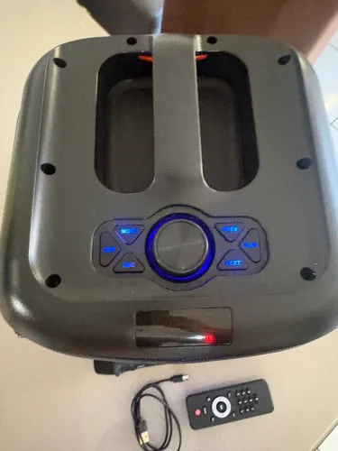 Caixa De Som Bluetooth Grasep Box Rádio FM USB SD Som Microfone Sem Fio Karaokê