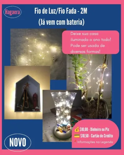 Novos: Fio de Luz/Fio de Fada - 2M - já vem com a bateria