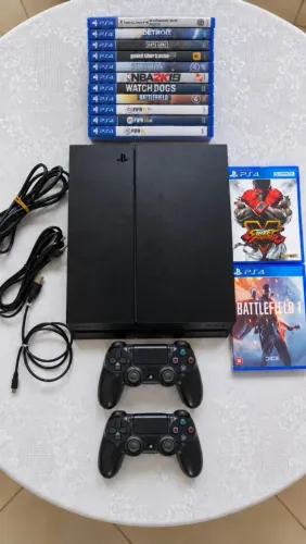  PS4 SLIM 2 CONTROLES + 9 JOGOS