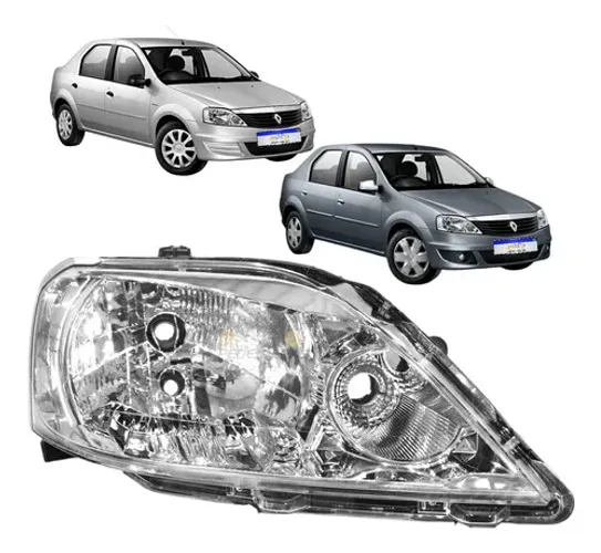 Farol Renault Logan Cromado 2011 2012 2013 Novo Ld Direito