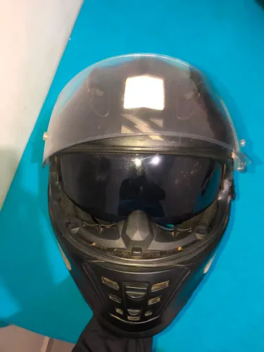 CAPACETE NORISK FF302 MONOCOLOR PRETO FOSCO - COM ÓCULOS INTERNO