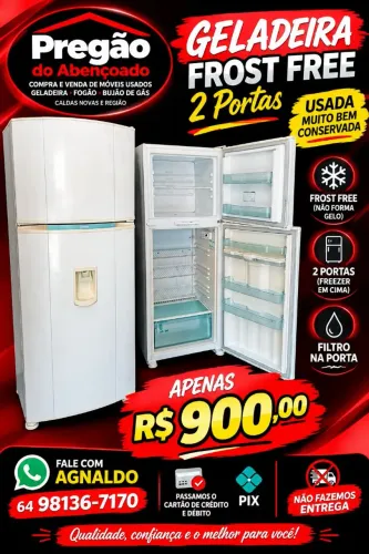 Geladeira Consul frost free duas portas com filtro na porta pregão do Abençoado