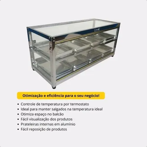 Estufa para salgados 8 bandejas de inox 