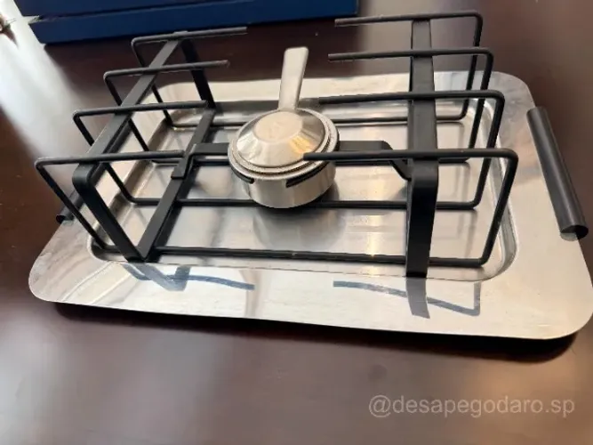 Réchaud Fogareiro portátil de mesa em aço e ferro