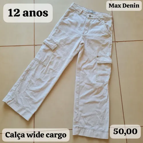 Calça wide leg feminina 12 anos