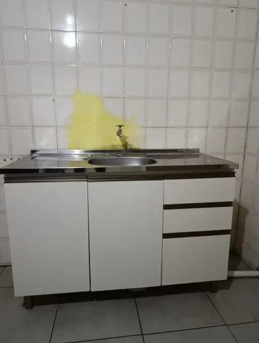 Balcão com pia de inox + Armário Aéreo