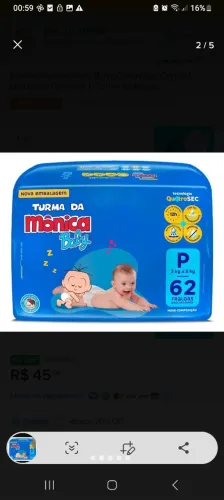 Fralda turma da Mônica baby - 62 unidades