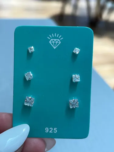 Brinco quadrado prata com garantia 