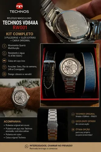 RELÓGIO TECHNOS ORIGINAL - MODELO RW001