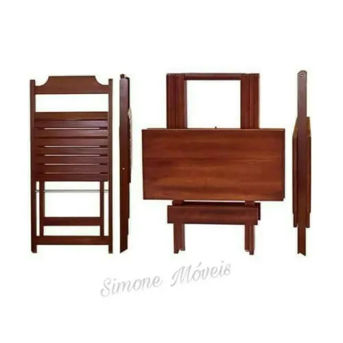 Conjunto Dobrável 70x70 com 2 cadeiras 