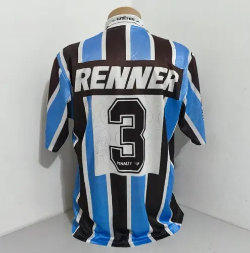 Grêmio 1995 Uniforme Titular Tam G Rivarola Autografada - MANTO SAGRADO CAMISAS