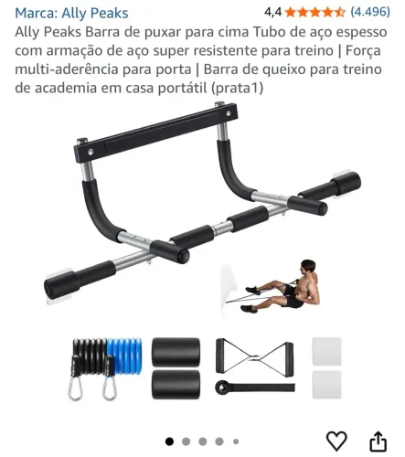 Barra de calistenia pull-up portátil + faixas elásticas
