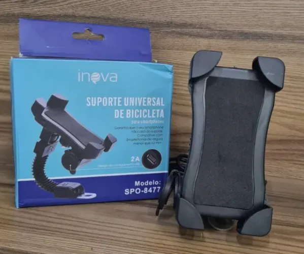 Suporte de celular para moto com entrada USB