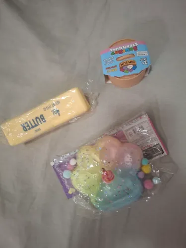 kit patinha colorida squishy + manteiga macia+ doupling médio