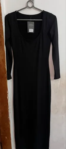 Vestido manga longa preto