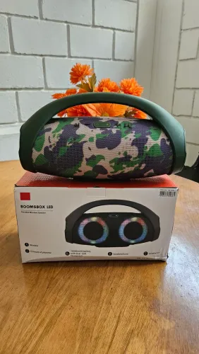Caixa de som Bluetooth boomsbox led
