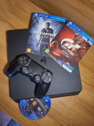 Ps4 Slim de 1TB + Controle original + Jogos