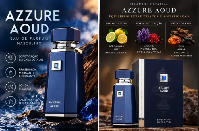 Perfume Azzure Aoud Eau de Parfum Masculino - 80 ml
