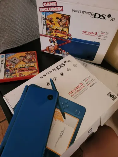 Nintendo DSi XL Azul Original Completo na Caixa + R4 Mario + R4 400 jogos