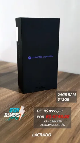 [LACRADO + NF] Motorola Signature 24GB 512GB 6.8", o TOP (Aceito Cartão)