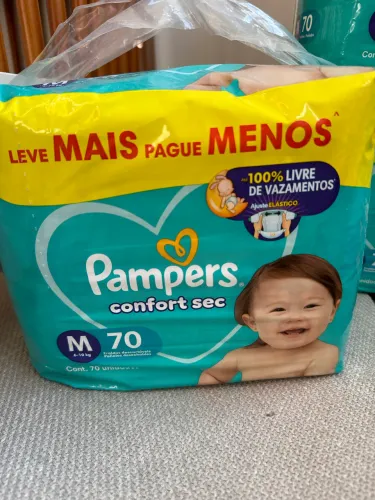 Fralda Pampers Confort Sec M - 406 fraldas