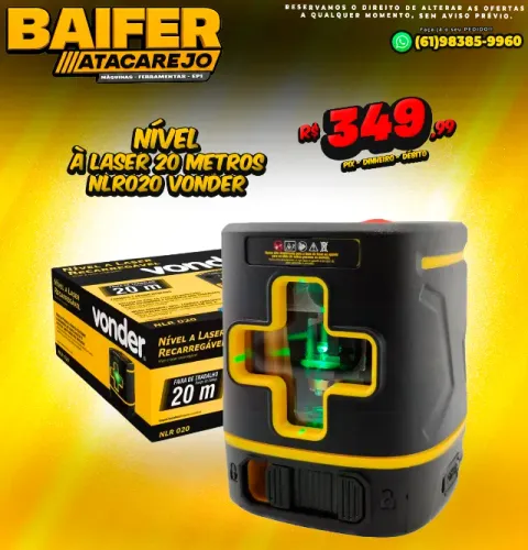 Nível à Laser 20 Metros NLR020 Vonder