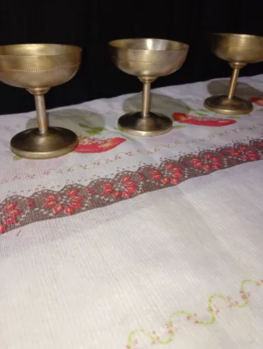 3 Taças de Metal não enferruja tudo perfeito