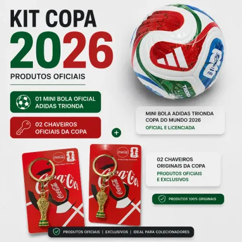KIT COPA 2026 1 mini bola adidas trionda Oficial + 2 Chaveiros Coca Cola Originais  