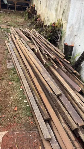 Lote de Madeira de Lei Maciça (Vigas e Caibros) - Excelente Estado