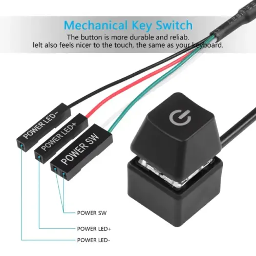Botão Power Externo para PC Desktop - Com LED RGB 7 Cores