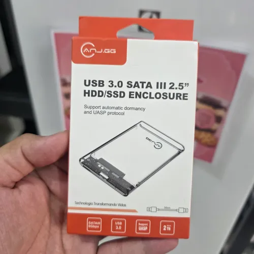 Case USB 3.0 para HD 2,5" externo ou SSD Sata III *Nova, de acrílico- PlayStation 3 4 Xbox