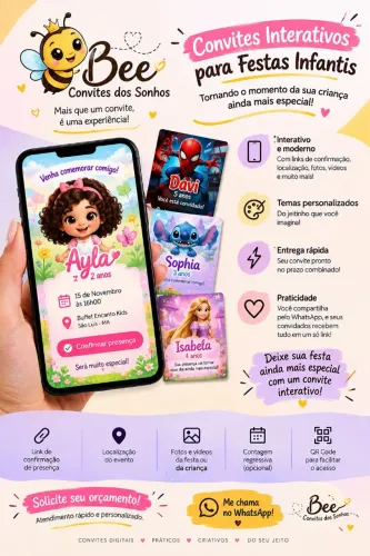 CONVITE PARA FESTA INFANTIL INTERATIVO
