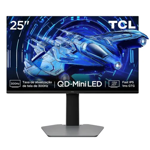Monitor Gamer TCL QD-Mini LED 25 polegadas, 300Hz