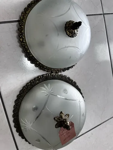 Par el de lustres paflons lapidados para duas lâmpadas 25cm