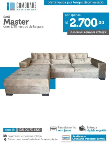 Sofá Master 2,30m Retrátil e Reclinável | Pronta Entrega