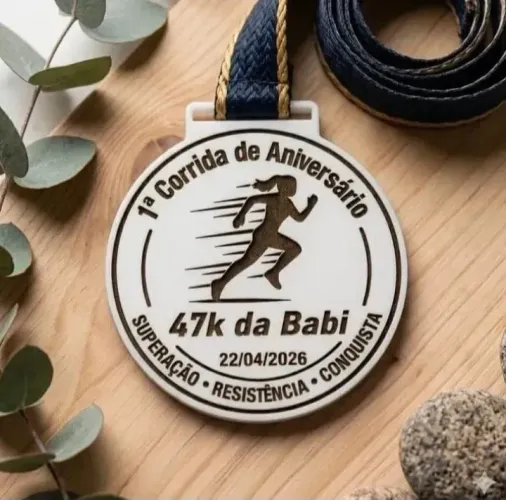 Medalha Personalizada Em Mdf Corrida Kit Com 30 Unidades