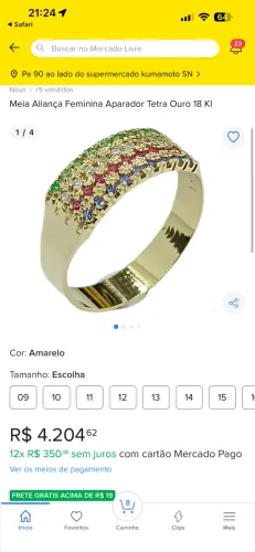 Anel ouro 750 com Rubis, brilhantes, esmeraldas e safiras