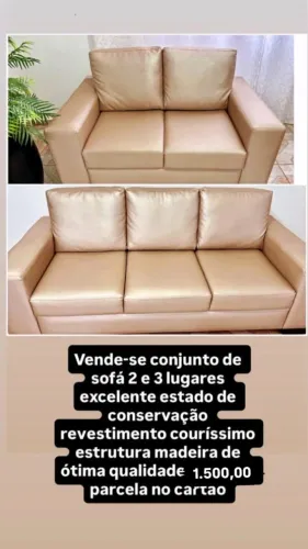 Vendo sofá de 2 e 3 lugares estrutura de madeira de ótima qualidade.