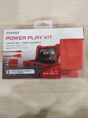 Case e carregador de New 3ds XL na cor vermelha
