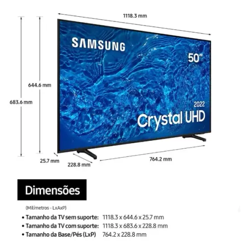 SMART TV SAMSUNG 50" CRYSTAL UHD 4K