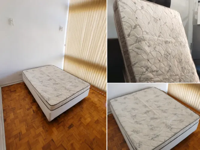 Cama box casal + colchão de molas ensacadas